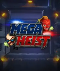 Enter the thrilling world of the Mega Heist game by Relax Gaming, highlighting comedic characters ready to pull off a bank heist. This image portrays the drama of the heist with its dramatic logo and an ominous vault backdrop. Perfect for those who enjoy adventure-themed slots, offering a thrilling adventure. 